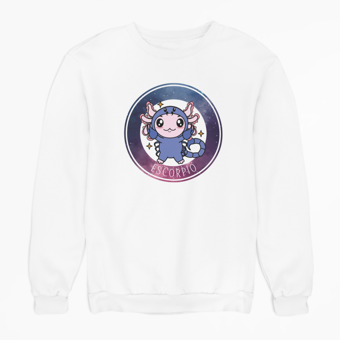 Sudadera Axolotzin Horóscopos Galaxy Escorpio Ajolote Unisex