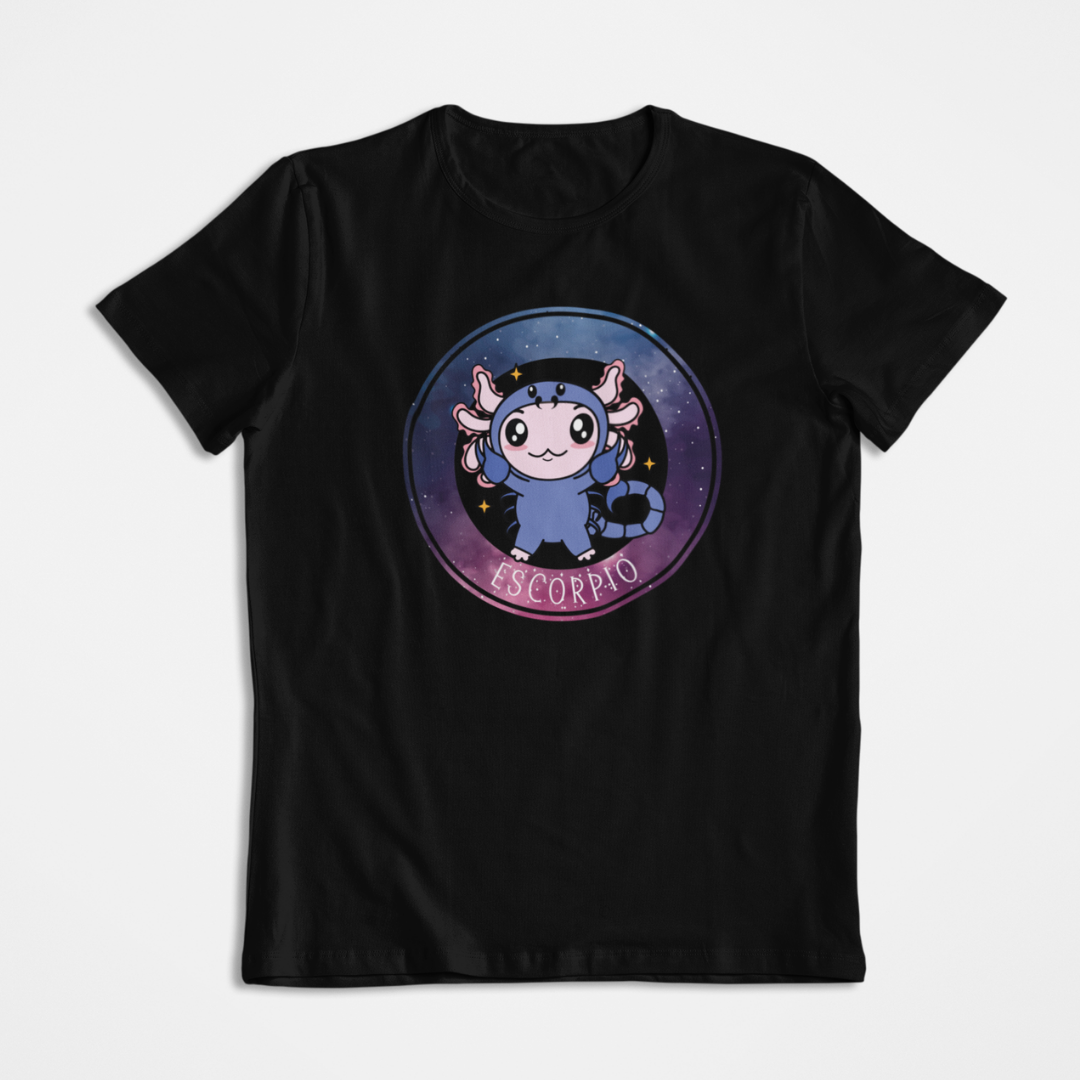 Playera Axolotzin Horoscopos Galaxy Escorpio Ajolote