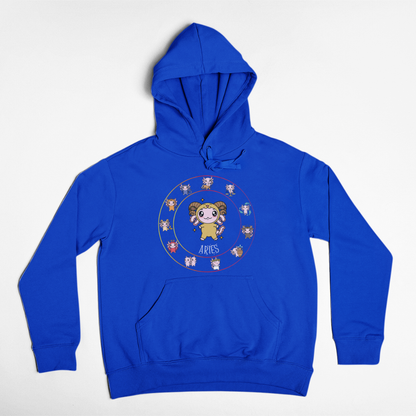 Hoodie Horóscopos Aries Axolotzin Ajolote Unisex