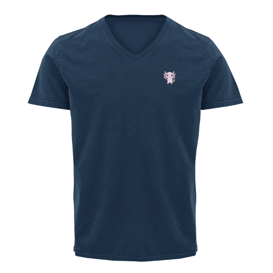 Playera Cuello V Axolotzin Ajolote
