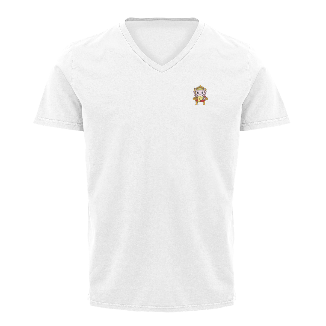 Playera Cuello V Axolotzin Rey Ajolote