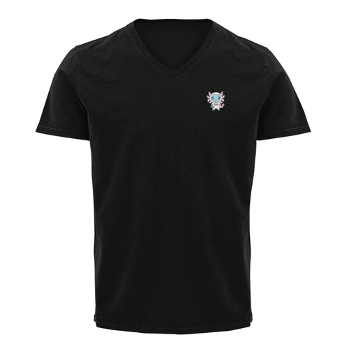 Playera Cuello V Axolotzin Astronauta Ajolote
