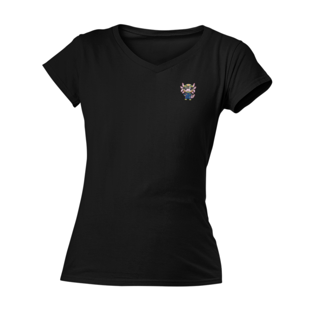 Playera Cuello V Axolotzin Piloto De Carreras Ajolote Adulto