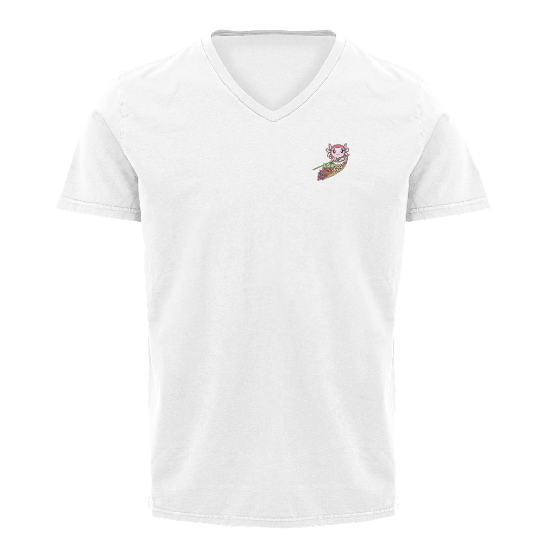 Playera Cuello V Axoloteria La Chalupa Ajolote Adulto