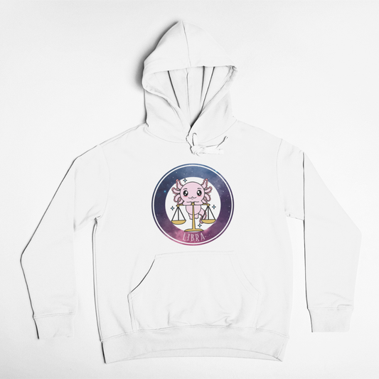 Hoodie Axolotzin Horóscopos Galaxy Libra Ajolote Unisex