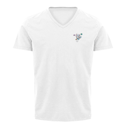Playera Cuello V Axolotzin Cohete Ajolote