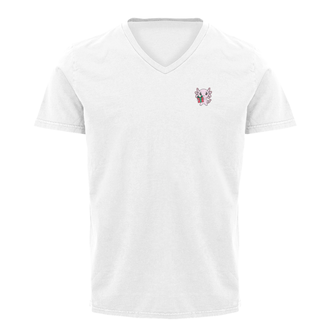 Playera Cuello V Axolotzin Regalo Ajolote