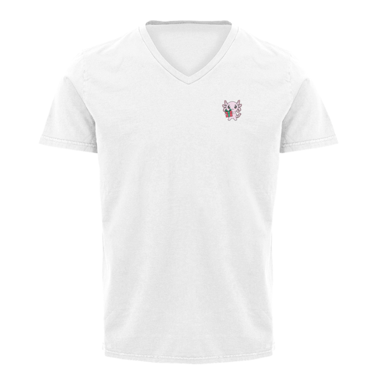 Playera Cuello V Axolotzin Regalo Ajolote