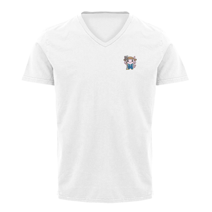 Playera Cuello V Axolotzin Granjero Ajolote