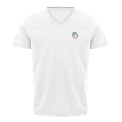 Playera Cuello V Axoloteria El Mundo Ajolote Adulto