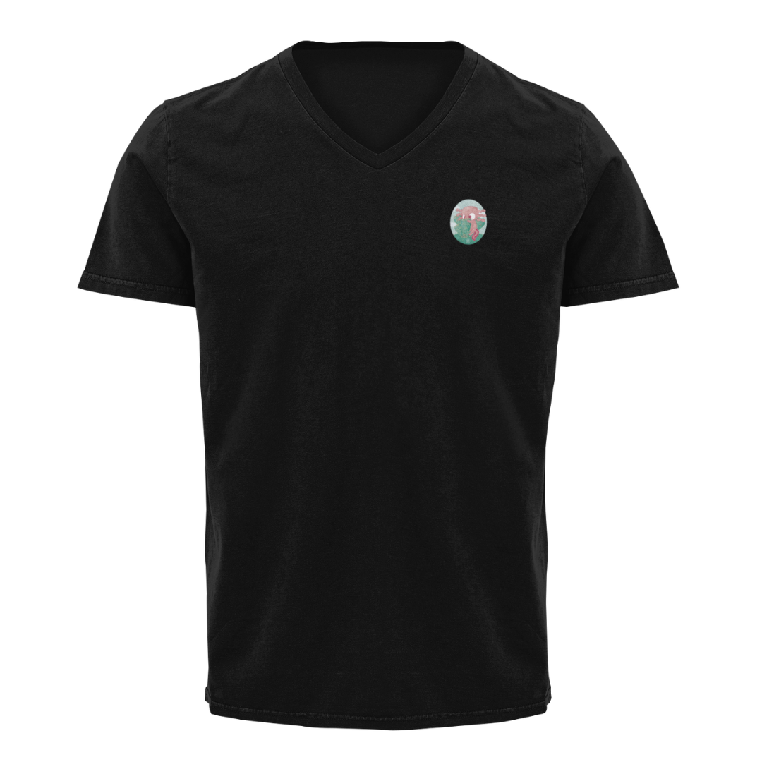 Playera Cuello V Ajolotito Nopalito Mirari Chan
