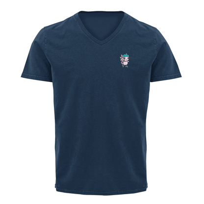 Playera Cuello V Axolotzin Patinador Ajolote