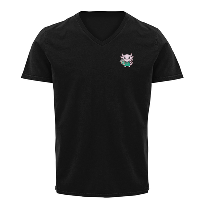 Playera Cuello V Axolotzin Barista Ajolote