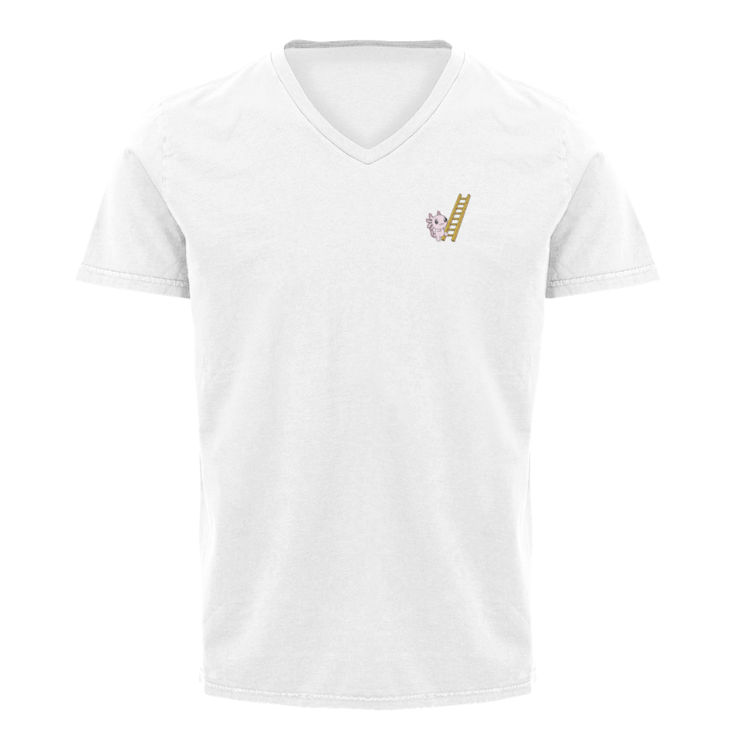 Playera Cuello V Axoloteria La Escalera Ajolote Adulto