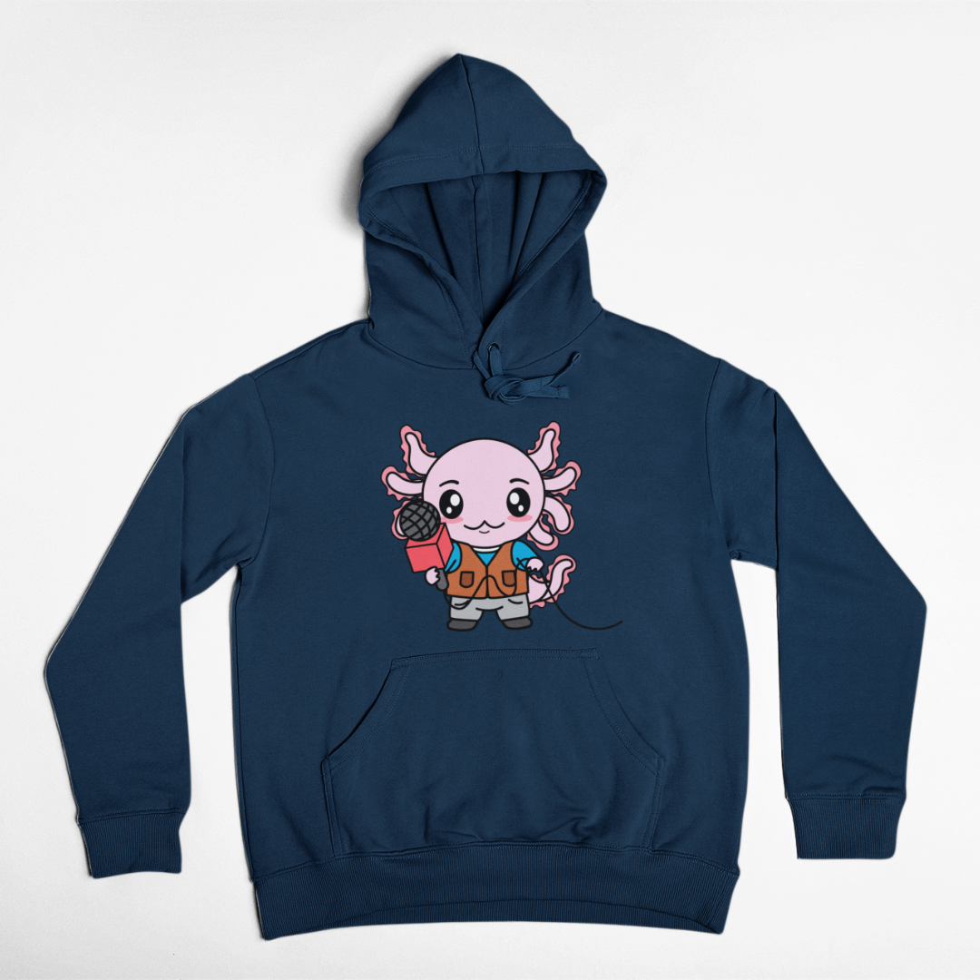 Hoodie Axolotzin Reportero Ajolote Unisex