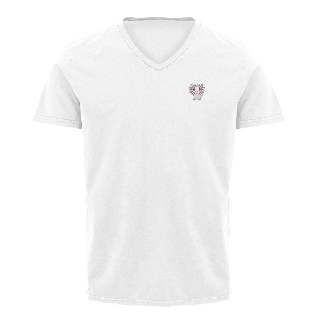 Playera Cuello V Axolotzin Disfraz Gato Ajolote