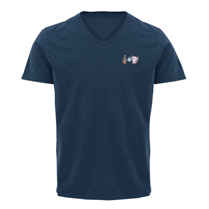 Playera Cuello V Axoloteria La Maceta Ajolote Adulto