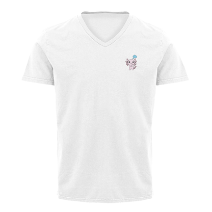 Playera Cuello V Axolotzin Pensando Ajolote