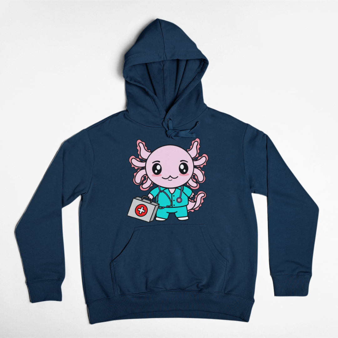 Hoodie Axolotzin Enfermero Ajolote Unisex