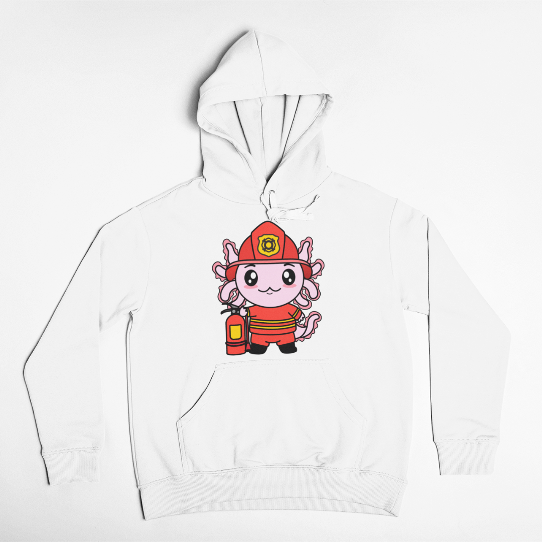 Hoodie Axolotzin Bombero Ajolote Unisex