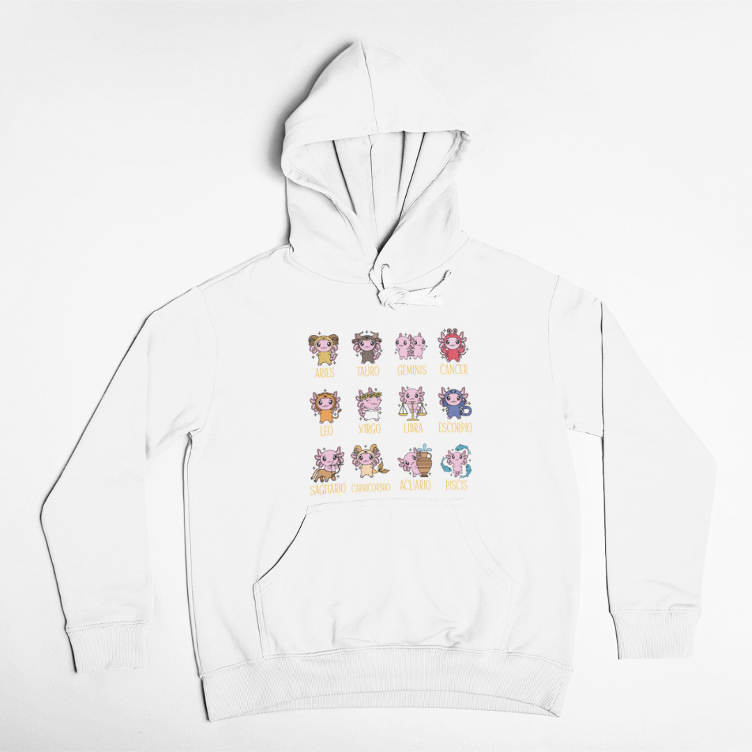 Hoodie Axolotzin Horóscopos Ajolote Unisex