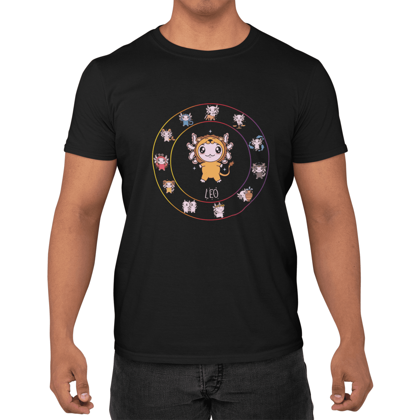 Playera Horoscopos Leo Axolotzin Ajolote Adulto E Infantil