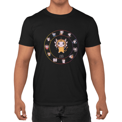 Playera Horoscopos Leo Axolotzin Ajolote Adulto E Infantil