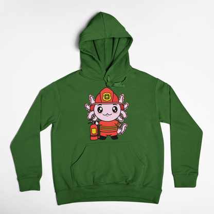 Hoodie Axolotzin Bombero Ajolote Unisex