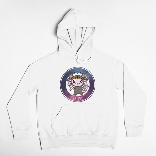 Hoodie Axolotzin Horóscopos Galaxy Tauro Ajolote Unisex