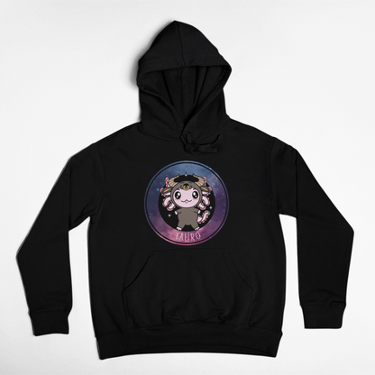 Hoodie Axolotzin Horóscopos Galaxy Tauro Ajolote Unisex