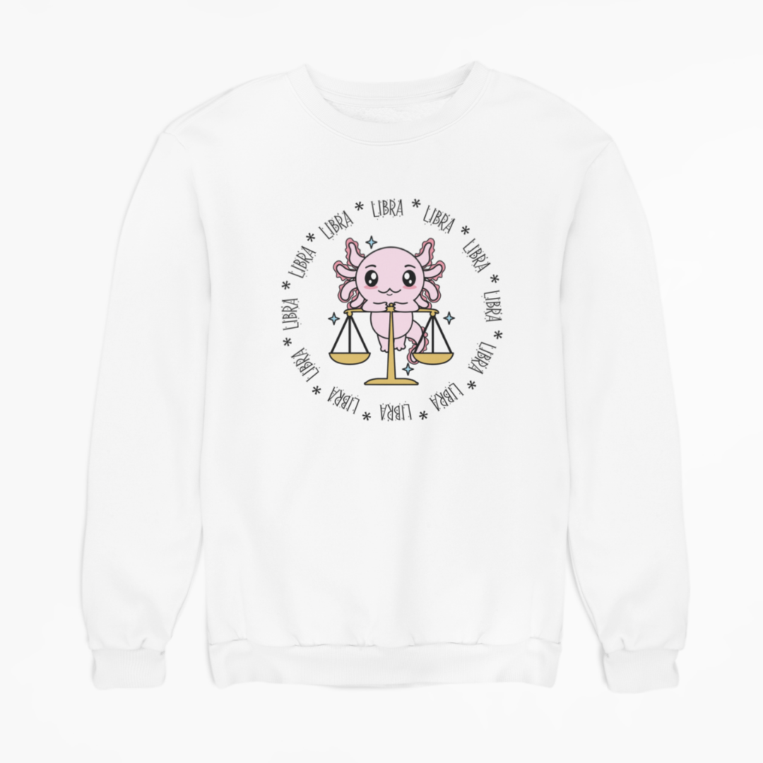 Sudadera Axolotzin Horóscopos Aro Libra Ajolote Unisex