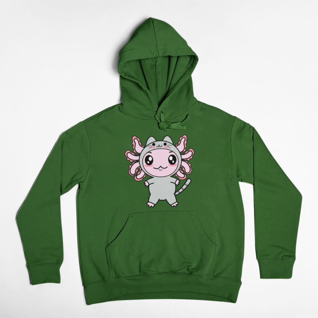 Hoodie Axolotzin Disfraz Gato Ajolote Unisex