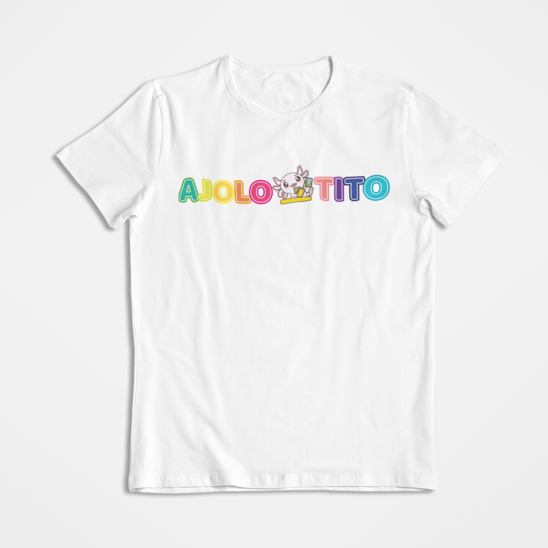 Playera Urbana Letras Ajolotito Colores Ajolote