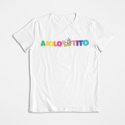Playera Urbana Letras Ajolotito Colores Ajolote