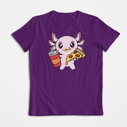 Playera Axolotzin Comiendo Pizza Ajolote