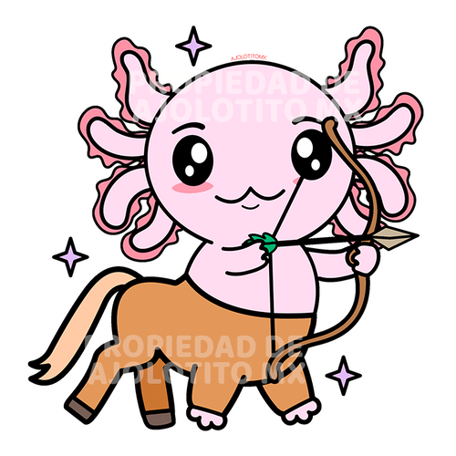 Sticker Axolotzin Sagitario Ajolote
