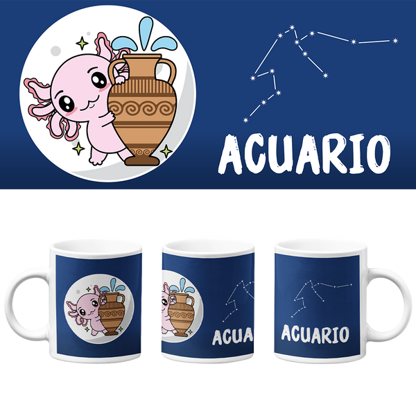 Taza Vers. 2 Axolotzin Horóscopos Acuario Ajolote