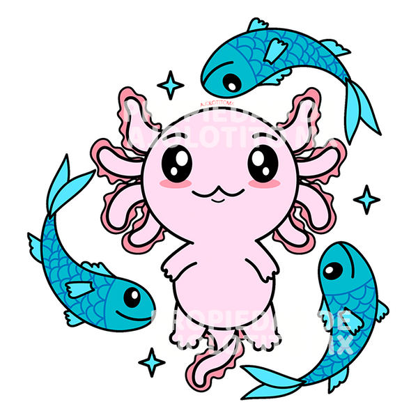 Sticker Axolotzin Piscis Ajolote