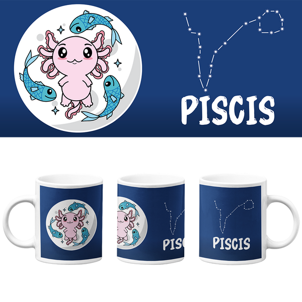 Taza Vers. 2 Axolotzin Horóscopos Piscis Ajolote