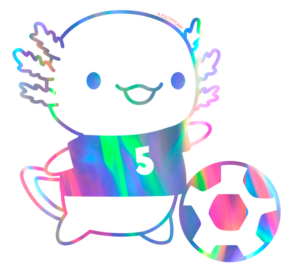 Sticker Holográfico Ajolote Futbolista Xo The Monster