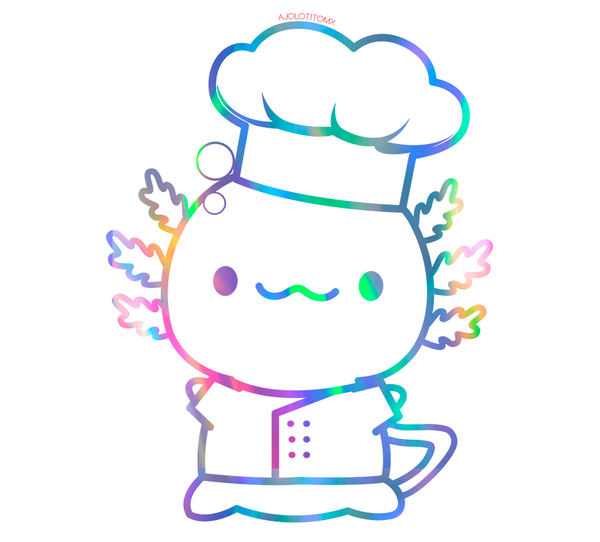 Sticker Holográfico Ajolote Chef Xo The Monster