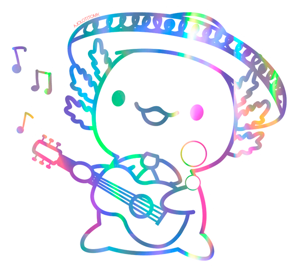 Sticker Holográfico Ajolote Mariachi Xo The Monster