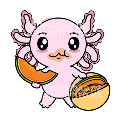 Sticker Axoloteria El Melón Ajolote