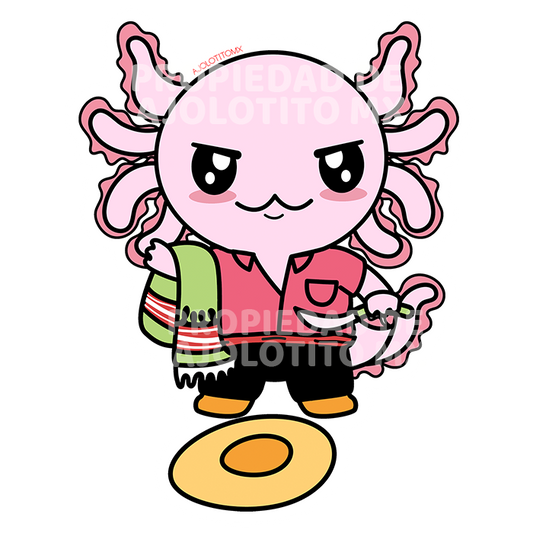 Sticker Axoloteria El Valiente Ajolote
