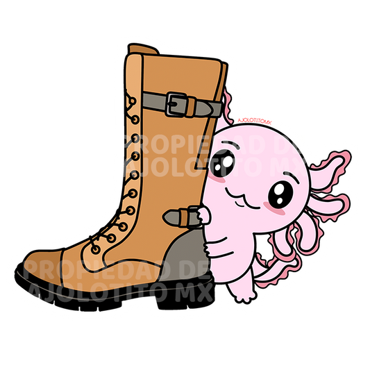 Sticker Axoloteria La Bota Ajolote