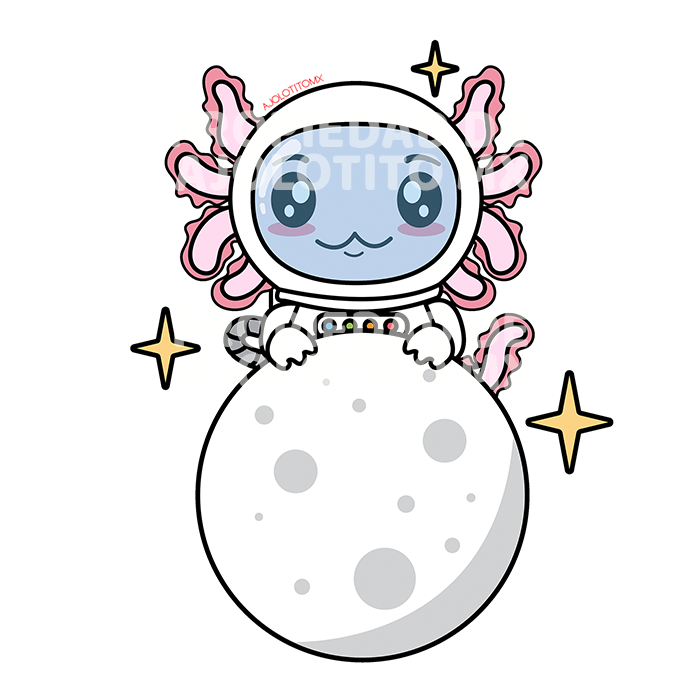 Sticker Axoloteria La Luna Ajolote