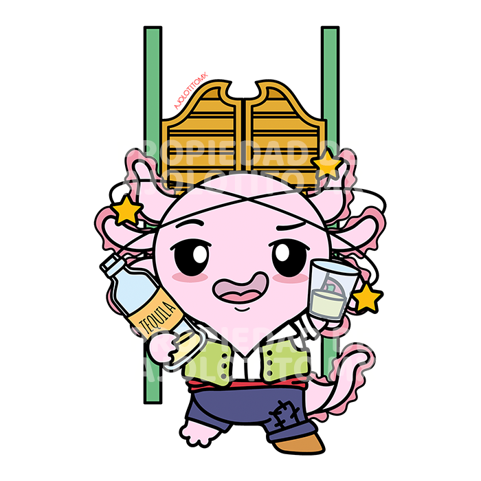 Sticker Axoloteria El Borracho Ajolote
