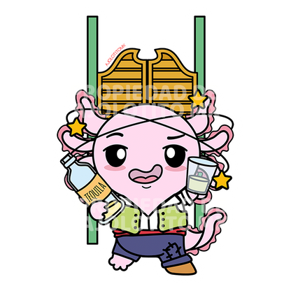 Sticker Axoloteria El Borracho Ajolote