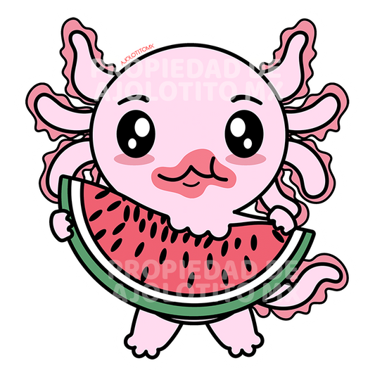 Sticker Axoloteria La Sandía Ajolote