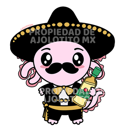 Sticker Axoloteria El Mariachi Ajolote